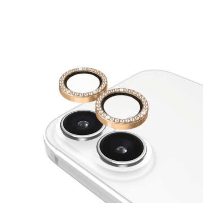 iPhone 16＆iPhone 16 Plus用 kate spade（R）カメラレンズ強化保護ガラス／ゴールド