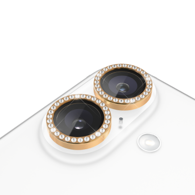iPhone 16＆iPhone 16 Plus用 kate spade（R）カメラレンズ強化保護ガラス／ゴールド