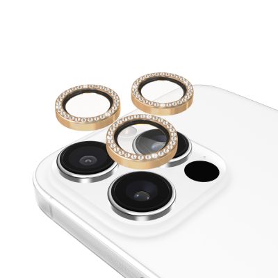 iPhone 16 Pro＆iPhone 16 Pro Max用 kate spade（R）カメラレンズ強化保護ガラス／ゴールド